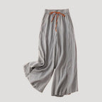 Women’s Linen Pants Wide Leg Drawstring Elastic Waist
