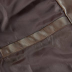 Men’s Brown Leather Cafe Racer Jacket With Quilted Shoulders