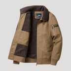 Men’s Fleece Bomber Jacket Zip Up Relaxed Fit Outerwear Coat