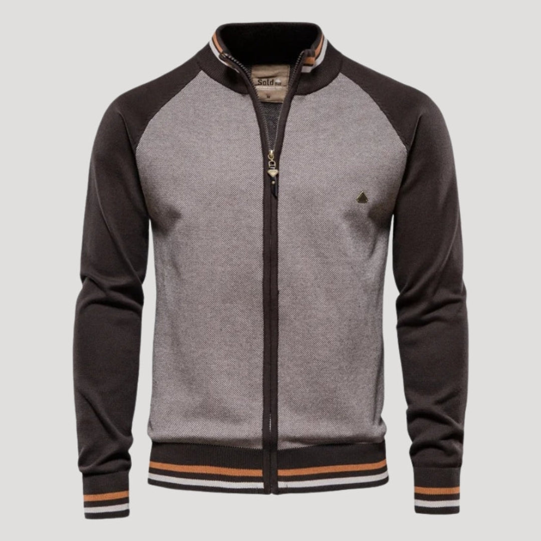 Men’s Knit Bomber Jacket Zip Up Casual Outerwear