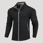 Men’s Full Zip Knit Sweater Jacket Casual Stand Collar Coat