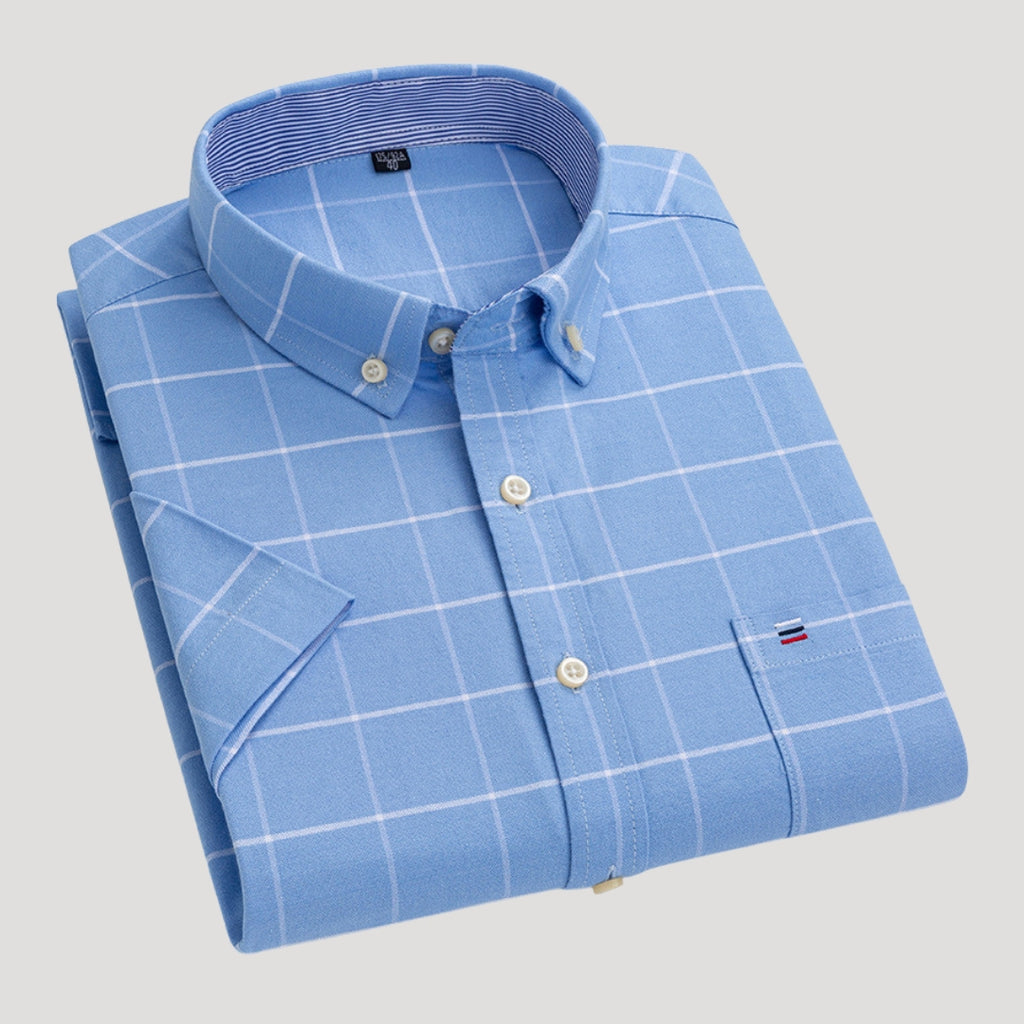 Men’s Checked Cotton Button Shirt Casual Smart Fit
