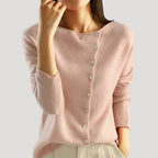 Women’s Asymmetrical Button Knit Sweater Relaxed Fit
