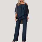 Women’s Elegant Chiffon Co Ord Trouser Set Formal Style