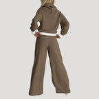 Women’s Oversized Fleece Lounge Set Wide Leg Jogger Outfit