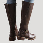 Women’s Knee High Riding Boots Buckle Detail Tall Fashion Shoes