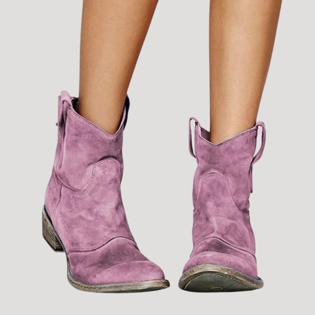 Women’s Cowboy Ankle Boots Pointed Toe Western Shoes