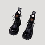 Women’s Chunky Lace Up Ankle Boots Faux Fur Platform Shoes
