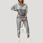 Women Tracksuit Set Hoodie Zip Top Jogger Pants Relaxed Fit