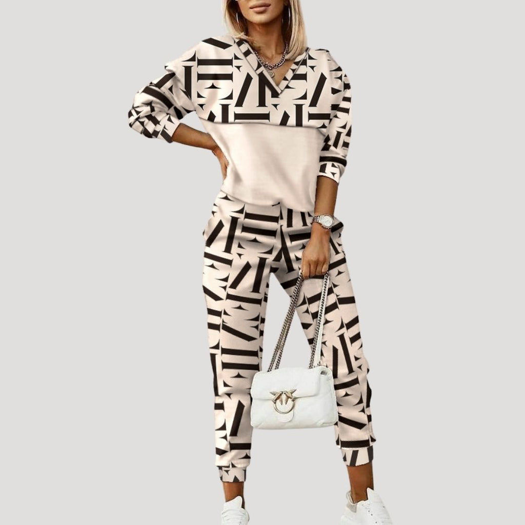 Women Tracksuit Set Hoodie Zip Top Jogger Pants Relaxed Fit
