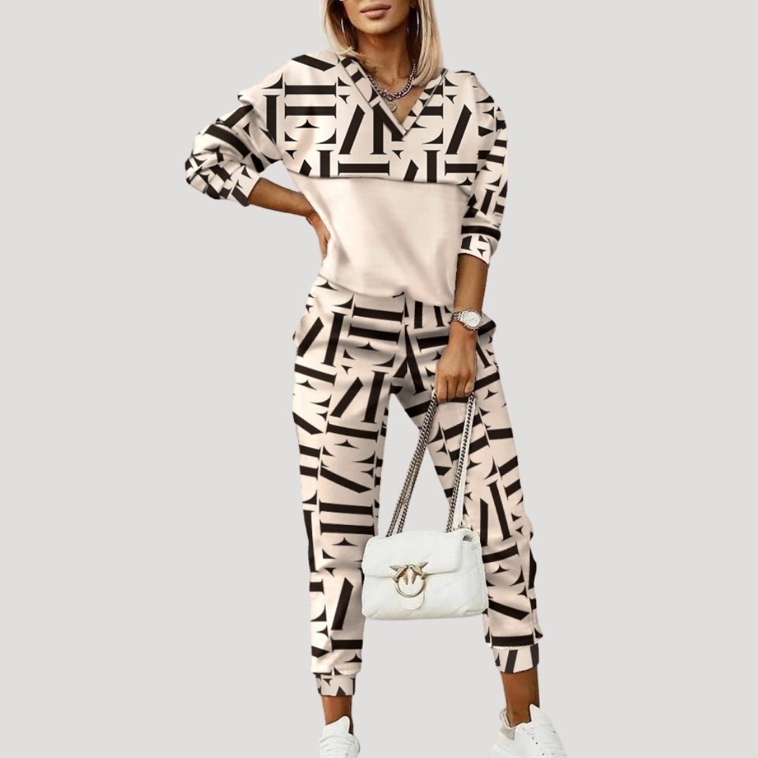 Women Tracksuit Set Hoodie Zip Top Jogger Pants Relaxed Fit