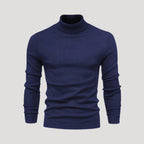 Men’s Knit Turtleneck Sweater Slim Fit Casual Pullover