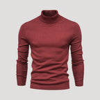 Men’s Knit Turtleneck Sweater Slim Fit Casual Pullover