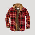 Men Fleece Lined Jacket Warm Plaid Overshirt