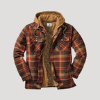 Men Fleece Lined Jacket Warm Plaid Overshirt