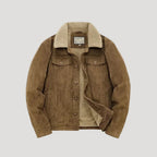 Men’s Sherpa Lined Trucker Jacket Faux Suede Casual Coat
