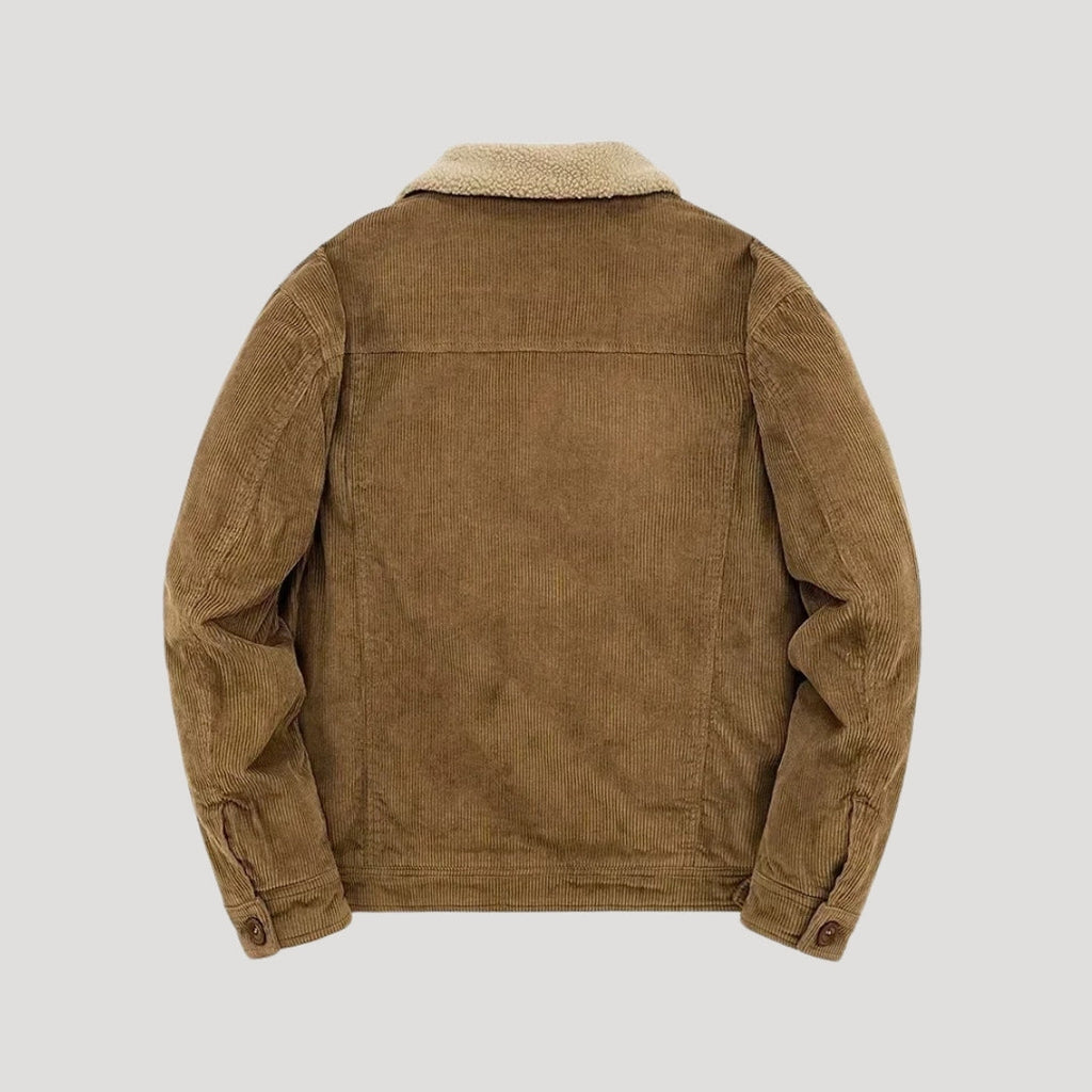 Men’s Sherpa Lined Trucker Jacket Faux Suede Casual Coat