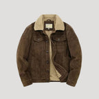Men’s Sherpa Lined Trucker Jacket Faux Suede Casual Coat