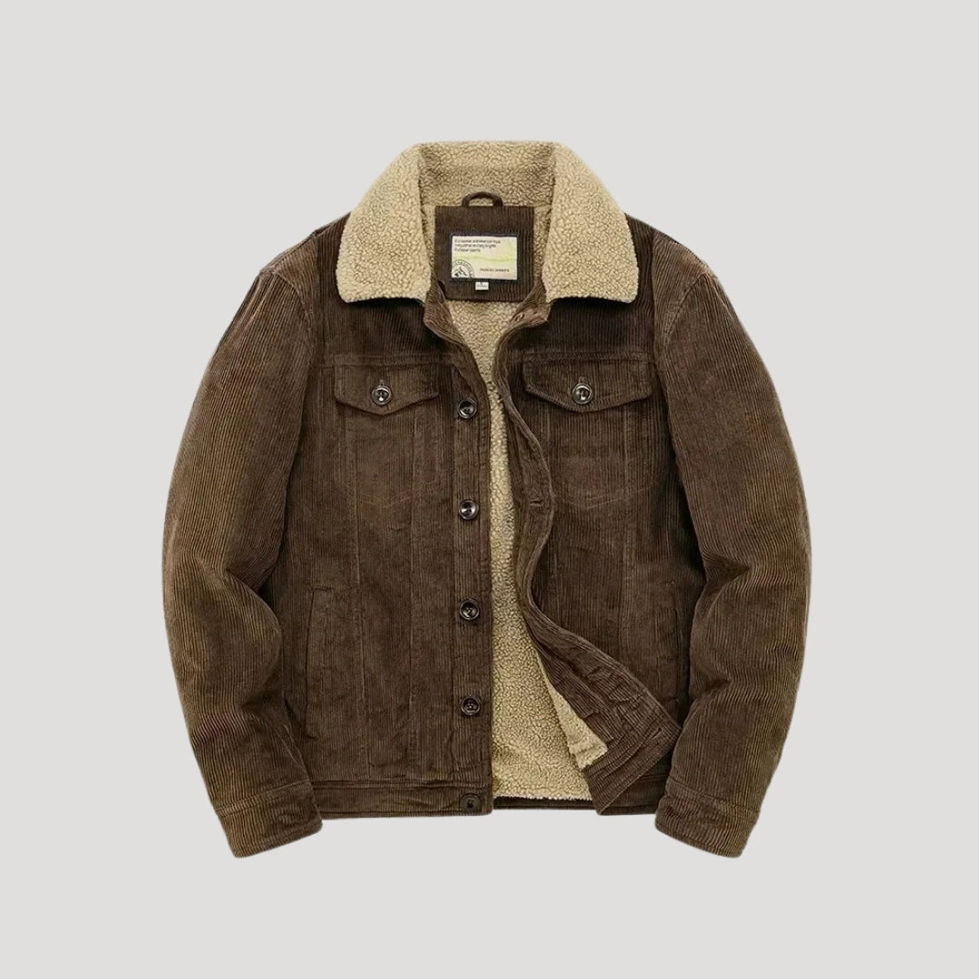 Men’s Sherpa Lined Trucker Jacket Faux Suede Casual Coat