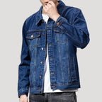 Men’s Classic Denim Jacket Straight Fit Button Front