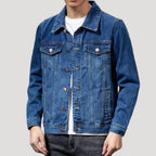 Men’s Classic Denim Jacket Straight Fit Button Front