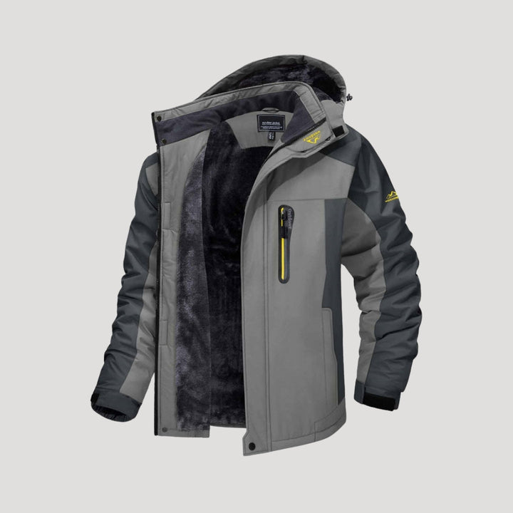 Men Waterproof Hooded Jacket Fleece Lined Outdoor