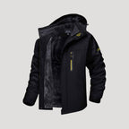 Men Waterproof Hooded Jacket Fleece Lined Outdoor