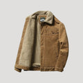 Men Corduroy Jacket Sherpa Lined Button Front Warm