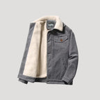 Men Corduroy Jacket Sherpa Lined Button Front Warm