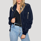 Dámska Bunda Bomber Bunda Prechodná Na Zips