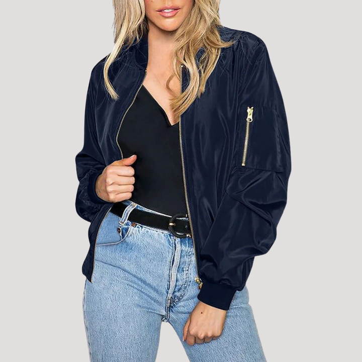 Dámska Bunda Bomber Bunda Prechodná Na Zips