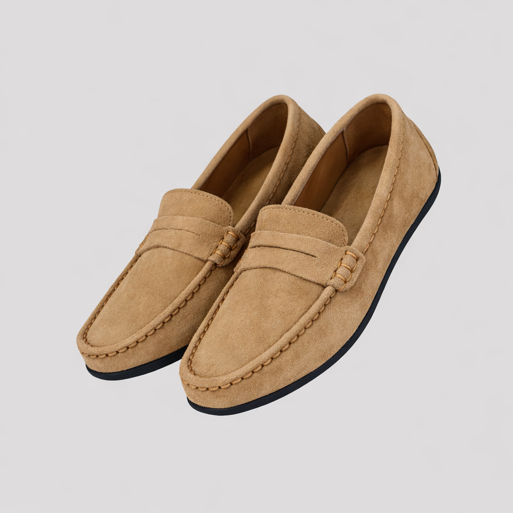 Men Suede Loafers Slip On Classic Comfortable Casual Shoes